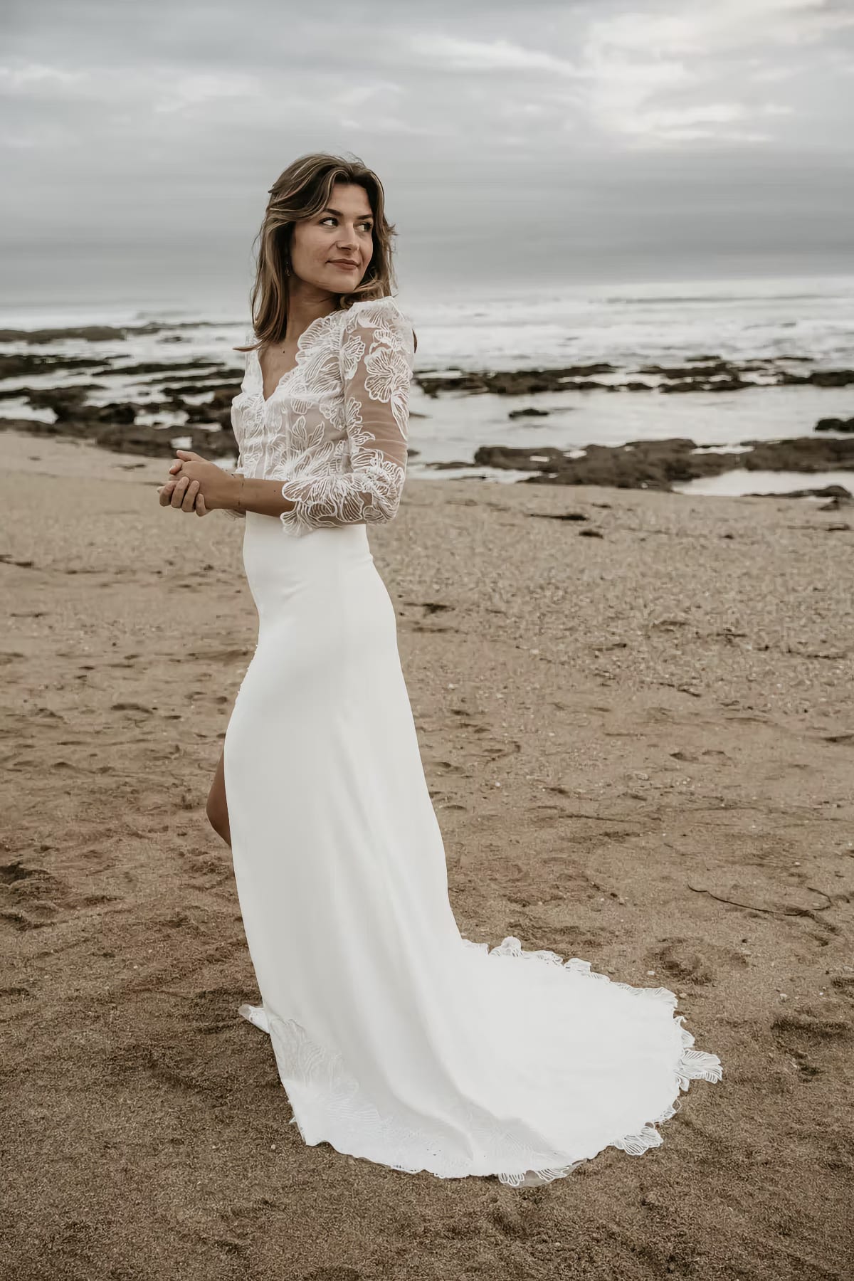 robe de mariée Claudine création disponible chez Melody Nelson à Erpent, Namur, Belgique